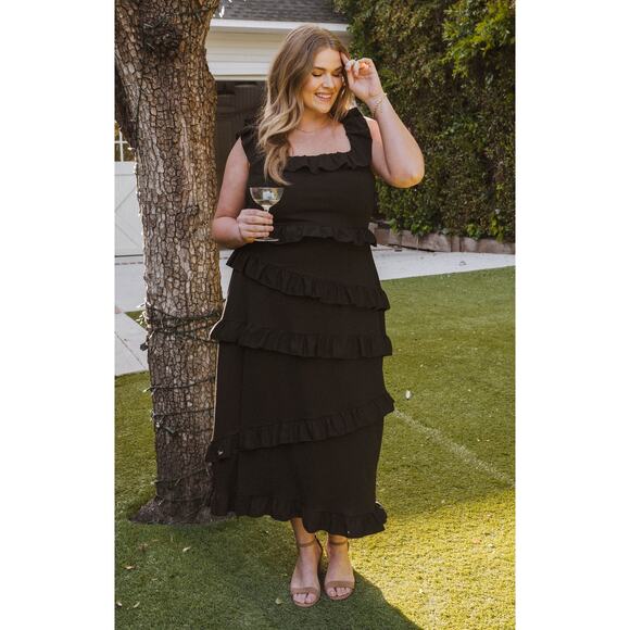 Show Me Your Mumu Greta Dress in Black Stretch L - Picture 3 of 7